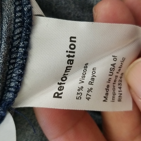 REFORMATION Navy Mini Dress with Fans - Picture 9 of 12